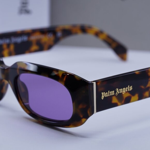 Palm Angels PERI104 NOAH 6037 Rectangle Sunglasses - Havana/Purple - Picture 9 of 10